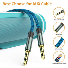 Load image into Gallery viewer, Jack 3.5mm AUX Cable Audio Cable 3.5 mm Jacks Speaker Cable 4 Poles Nylon Braided for Headphones Car MP3 Cord Extension male
