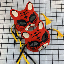 Load image into Gallery viewer, Japanese Mask Half Face Hand-painted Cat Fox Mask Anime Demon Slayer Masquerade Halloween Festival Cosplay Prop
