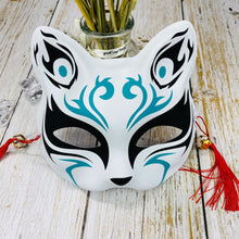 Load image into Gallery viewer, Japanese Mask Half Face Hand-painted Cat Fox Mask Anime Demon Slayer Masquerade Halloween Festival Cosplay Prop
