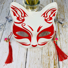 Load image into Gallery viewer, Japanese Mask Half Face Hand-painted Cat Fox Mask Anime Demon Slayer Masquerade Halloween Festival Cosplay Prop
