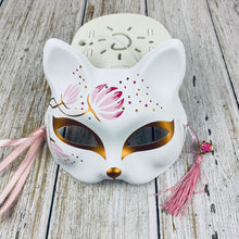 Load image into Gallery viewer, Japanese Mask Half Face Hand-painted Cat Fox Mask Anime Demon Slayer Masquerade Halloween Festival Cosplay Prop
