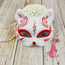 Load image into Gallery viewer, Japanese Mask Half Face Hand-painted Cat Fox Mask Anime Demon Slayer Masquerade Halloween Festival Cosplay Prop
