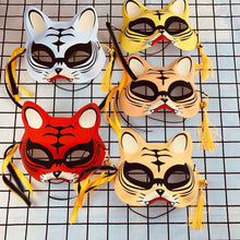 Load image into Gallery viewer, Japanese Mask Half Face Hand-painted Cat Fox Mask Anime Demon Slayer Masquerade Halloween Festival Cosplay Prop
