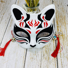 Load image into Gallery viewer, Japanese Mask Half Face Hand-painted Cat Fox Mask Anime Demon Slayer Masquerade Halloween Festival Cosplay Prop
