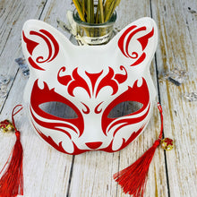 Load image into Gallery viewer, Japanese Mask Half Face Hand-painted Cat Fox Mask Anime Demon Slayer Masquerade Halloween Festival Cosplay Prop

