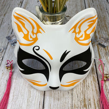 Load image into Gallery viewer, Japanese Mask Half Face Hand-painted Cat Fox Mask Anime Demon Slayer Masquerade Halloween Festival Cosplay Prop
