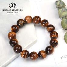 Load image into Gallery viewer, High Quality Blue Tiger Eye Buddha Bracelets Natural Stone Round Beads Elasticity Rope Men Women Bracelet
