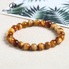 Load image into Gallery viewer, High Quality Blue Tiger Eye Buddha Bracelets Natural Stone Round Beads Elasticity Rope Men Women Bracelet

