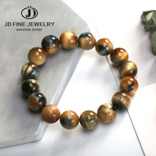 Load image into Gallery viewer, High Quality Blue Tiger Eye Buddha Bracelets Natural Stone Round Beads Elasticity Rope Men Women Bracelet
