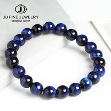 Load image into Gallery viewer, High Quality Blue Tiger Eye Buddha Bracelets Natural Stone Round Beads Elasticity Rope Men Women Bracelet
