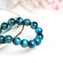 Load image into Gallery viewer, High Quality Blue Tiger Eye Buddha Bracelets Natural Stone Round Beads Elasticity Rope Men Women Bracelet
