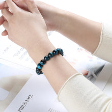 Load image into Gallery viewer, High Quality Blue Tiger Eye Buddha Bracelets Natural Stone Round Beads Elasticity Rope Men Women Bracelet
