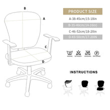 Load image into Gallery viewer, Office Chair Cover Solid Computer Chair Cover Spandex Stretch Armchair Seat Case 2 Pieces Removable and Washable
