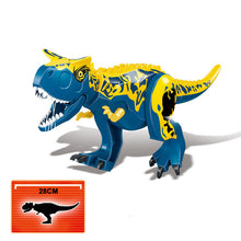 Load image into Gallery viewer, Jurassic Dinosaur Park Dinos World Building Blocks Animals Tyrannosaurus Rex Indominus I-Rex Blue Figures Triceratops Toys
