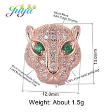 Load image into Gallery viewer, DIY Lion Panther Tiger Leopard Head Beads AAA Zircon Copper Animal Charm Beads For Natural Stones Beadwork Jewelry Making
