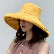 Load image into Gallery viewer, K34 Women's hat Bucket hat Fashion Panama Anti-UV Summer Hat Big Brim Hat Double-Sided Fisherman Hat Sun Protection Sun Visor
