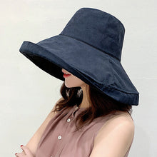 Load image into Gallery viewer, K34 Women's hat Bucket hat Fashion Panama Anti-UV Summer Hat Big Brim Hat Double-Sided Fisherman Hat Sun Protection Sun Visor
