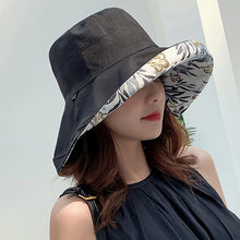 Load image into Gallery viewer, K34 Women's hat Bucket hat Fashion Panama Anti-UV Summer Hat Big Brim Hat Double-Sided Fisherman Hat Sun Protection Sun Visor

