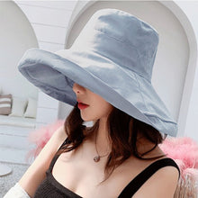 Load image into Gallery viewer, K34 Women's hat Bucket hat Fashion Panama Anti-UV Summer Hat Big Brim Hat Double-Sided Fisherman Hat Sun Protection Sun Visor
