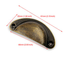 Load image into Gallery viewer, Doorknob  2PCS Retro Metal Kitchen Drawer Cabinet Door Handle And Furniture Knobs Handware Cupboard Antique Brass Shell Pull Handles
