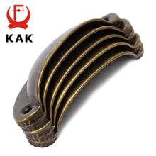Load image into Gallery viewer, Doorknob  2PCS Retro Metal Kitchen Drawer Cabinet Door Handle And Furniture Knobs Handware Cupboard Antique Brass Shell Pull Handles
