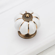 Load image into Gallery viewer, Doorknob Pumpkin Ceramic Handles 40mm Drawer Knobs Cupboard Door Handles Single Hole Cabinet Handles with screws Furniture Handles

