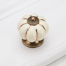 Load image into Gallery viewer, Doorknob Pumpkin Ceramic Handles 40mm Drawer Knobs Cupboard Door Handles Single Hole Cabinet Handles with screws Furniture Handles
