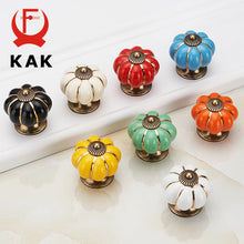 Load image into Gallery viewer, Doorknob Pumpkin Ceramic Handles 40mm Drawer Knobs Cupboard Door Handles Single Hole Cabinet Handles with screws Furniture Handles
