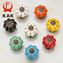 Load image into Gallery viewer, Doorknob Pumpkin Ceramic Handles 40mm Drawer Knobs Cupboard Door Handles Single Hole Cabinet Handles with screws Furniture Handles
