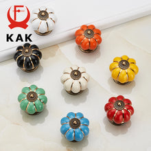 Load image into Gallery viewer, Doorknob Pumpkin Ceramic Handles 40mm Drawer Knobs Cupboard Door Handles Single Hole Cabinet Handles with screws Furniture Handles
