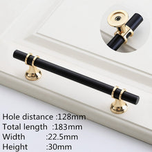 Load image into Gallery viewer, Doorknob Modern Zinc Alloy Black Gold Door Handles Kitchen Cabinet Handles Solid Drawer Knobs Fashion Furniture Handle Hardware
