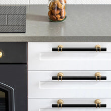 Load image into Gallery viewer, Doorknob Modern Zinc Alloy Black Gold Door Handles Kitchen Cabinet Handles Solid Drawer Knobs Fashion Furniture Handle Hardware
