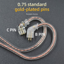 Load image into Gallery viewer, KZ ZS10 ZSN EDX Pro High Purity Oxygen-Free Copper Flat Upgrade Cable 2 Pin 0.75/0.78mm B/C Pin 3.5mm Silver Plated OFC Wire
