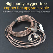 Load image into Gallery viewer, KZ ZS10 ZSN ZEX PRO In Ear Cable High-Purity Oxygen-Free Copper Twisted Upgrade Cable 2pin Cable For KZ ZEX Silver plated Cable
