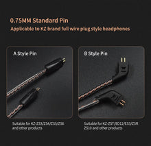 Load image into Gallery viewer, KZ ZS10 ZSN ZEX PRO In Ear Cable High-Purity Oxygen-Free Copper Twisted Upgrade Cable 2pin Cable For KZ ZEX Silver plated Cable
