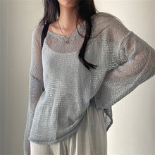 Load image into Gallery viewer, Lazy Style Full Sleeves Jumpers Tops Hollow Out Sexy Women Fashion Casual Streetwear Chic Femme Sweaters Pullovers
