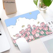 Load image into Gallery viewer, Kawaii Anime Small Mouse Pad Waterproof Desktop Cute Green Plant Mousepad Non-slip Desk Mat Gaming Accessories Cartoon Rug Gifts
