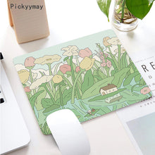 Load image into Gallery viewer, Kawaii Anime Small Mouse Pad Waterproof Desktop Cute Green Plant Mousepad Non-slip Desk Mat Gaming Accessories Cartoon Rug Gifts

