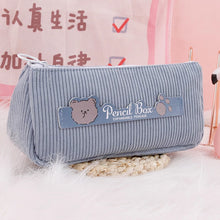 Load image into Gallery viewer, Pencil Case Large Capacity Pencil Cases Zipper Corduroy Pen Bag Korean School Supplies
