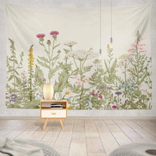 Load image into Gallery viewer, Kayel Plant Polyester Fabric Tapestry Flowers and Green White Spring Wall Tapestry Daily Decoration Tapestry for Bedroom
