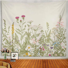 Load image into Gallery viewer, Kayel Plant Polyester Fabric Tapestry Flowers and Green White Spring Wall Tapestry Daily Decoration Tapestry for Bedroom
