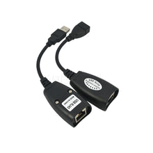 Load image into Gallery viewer, USB 2.0 Extender Adapter male and Female Up To 150ft Using CAT5/CAT5E/6 RJ45 Lan Network Ethernet Repeater Cable
