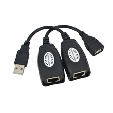 Load image into Gallery viewer, USB 2.0 Extender Adapter male and Female Up To 150ft Using CAT5/CAT5E/6 RJ45 Lan Network Ethernet Repeater Cable
