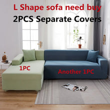 Load image into Gallery viewer, Plain Corner Sofa Covers for Living Room Elastic Spandex Couch Cover Stretch Slipcovers L Shape Sofa Need Buy 2pcs Sofa Cover
