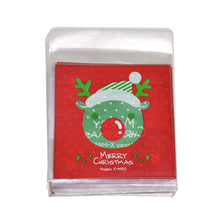 Load image into Gallery viewer, Christmas Candy Cookie Gift Bags 10cm Plastic Self-adhesive Biscuits Snack Packaging Bag Cartoon Wedding Party Decoration Favors
