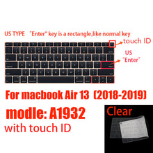 Load image into Gallery viewer, Keyboard Protectors For Apple Macbook pro13/11Air 13/15 Retina12 inch silicone Keyboard cover

