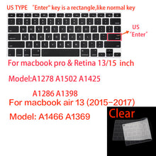 Load image into Gallery viewer, Keyboard Protectors For Apple Macbook pro13/11Air 13/15 Retina12 inch silicone Keyboard cover
