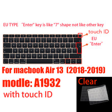 Load image into Gallery viewer, Keyboard Protectors For Apple Macbook pro13/11Air 13/15 Retina12 inch silicone Keyboard cover
