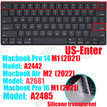 Load image into Gallery viewer, Keyboard Protectors For Apple Macbook pro13/11Air 13/15 Retina12 inch silicone Keyboard cover
