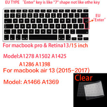 Load image into Gallery viewer, Keyboard Protectors For Apple Macbook pro13/11Air 13/15 Retina12 inch silicone Keyboard cover
